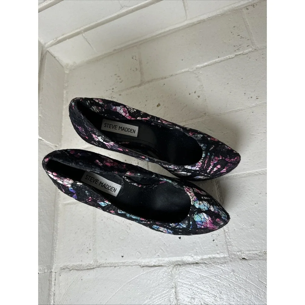 Steve Madden Jezebel Heels Scene Queen Party Girl Y2K Lace Pumps Women's 7.5